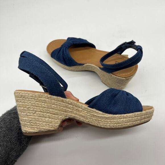 a.n.a Womens Dukes Heeled Sandals Denim Blue Size 9.5 - Picture 10 of 13